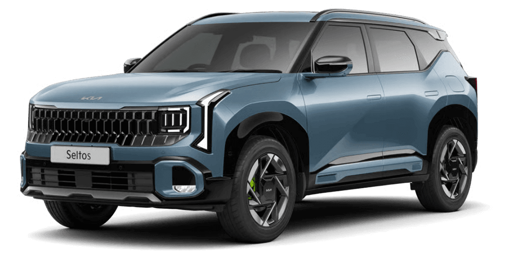 Kia Seltos Frost Blue Color Car