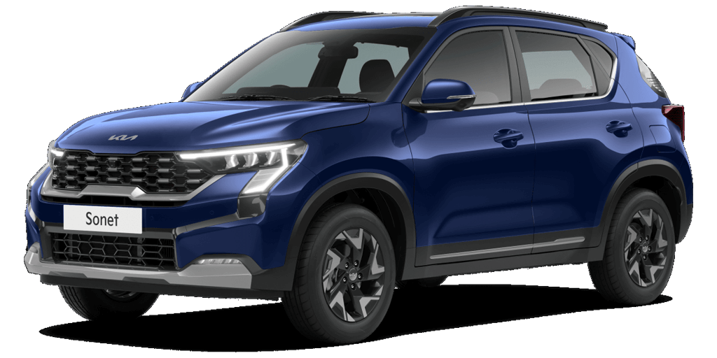 Imperial Blue Color Kia Sonet Car