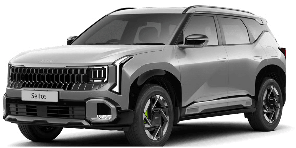 Kia Seltos Ivory Silver Glass Color Car