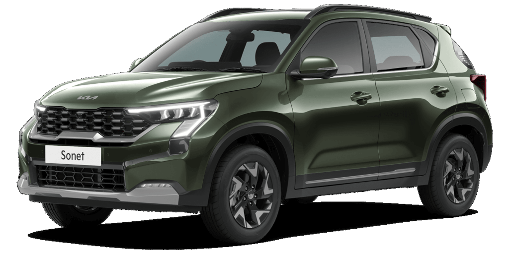 Pewter Olive Color Kia Sonet Car