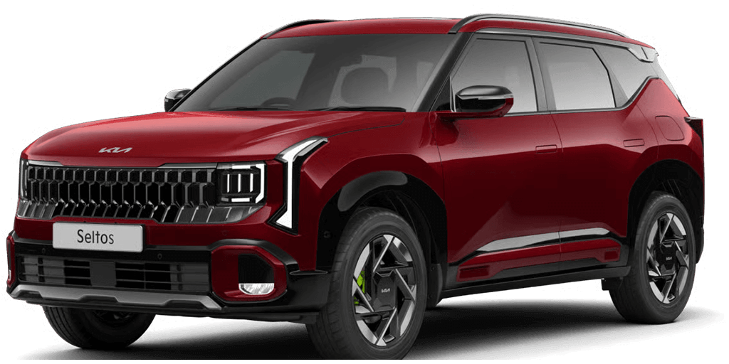 Kia Seltos Magma Red Color Car